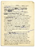 Fascinating Al Capp Typed Criticism of Television With Notes & Corrections in His Hand -- ''...their homes will be invaded by unwholesome, the fraudulent and the idiotic...''